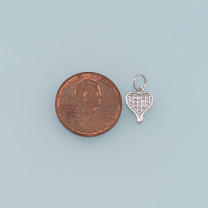 Gold Heart Charms,18K Gold Filled CZ Heart Pendant,Tiny Heart Charm Bracelet Necklace for DIY Jewelry Making Supply