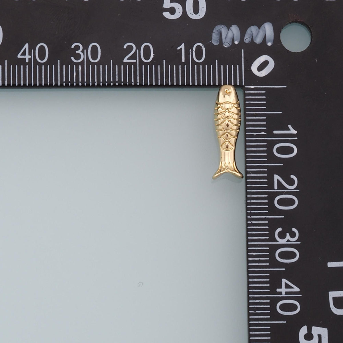 Gold Fish Beads Charms,18K Gold Filled Fish Spacer Beads Bracelet Necklace for DIY Jewelry Making Supply hole 2mm