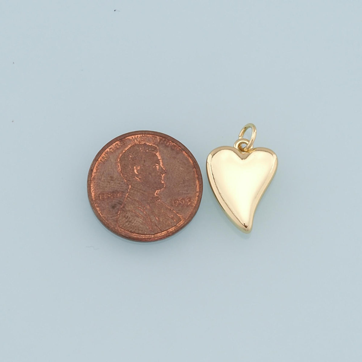 18K Gold Filled Heart Charm Pendant for Jewelry Making