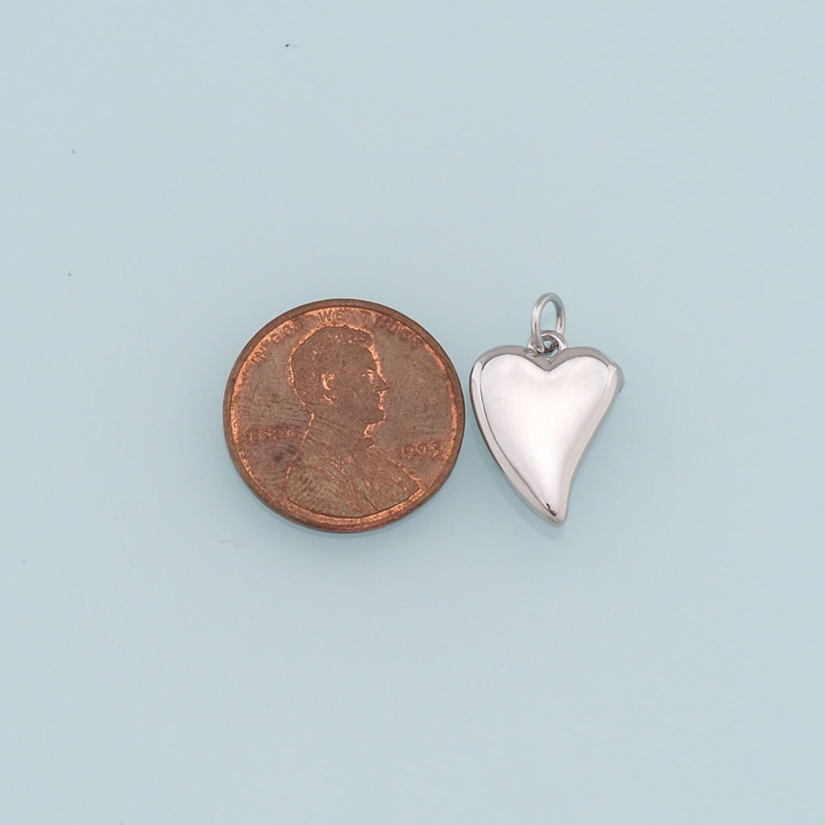 18K Gold Filled Heart Charm Pendant for Jewelry Making