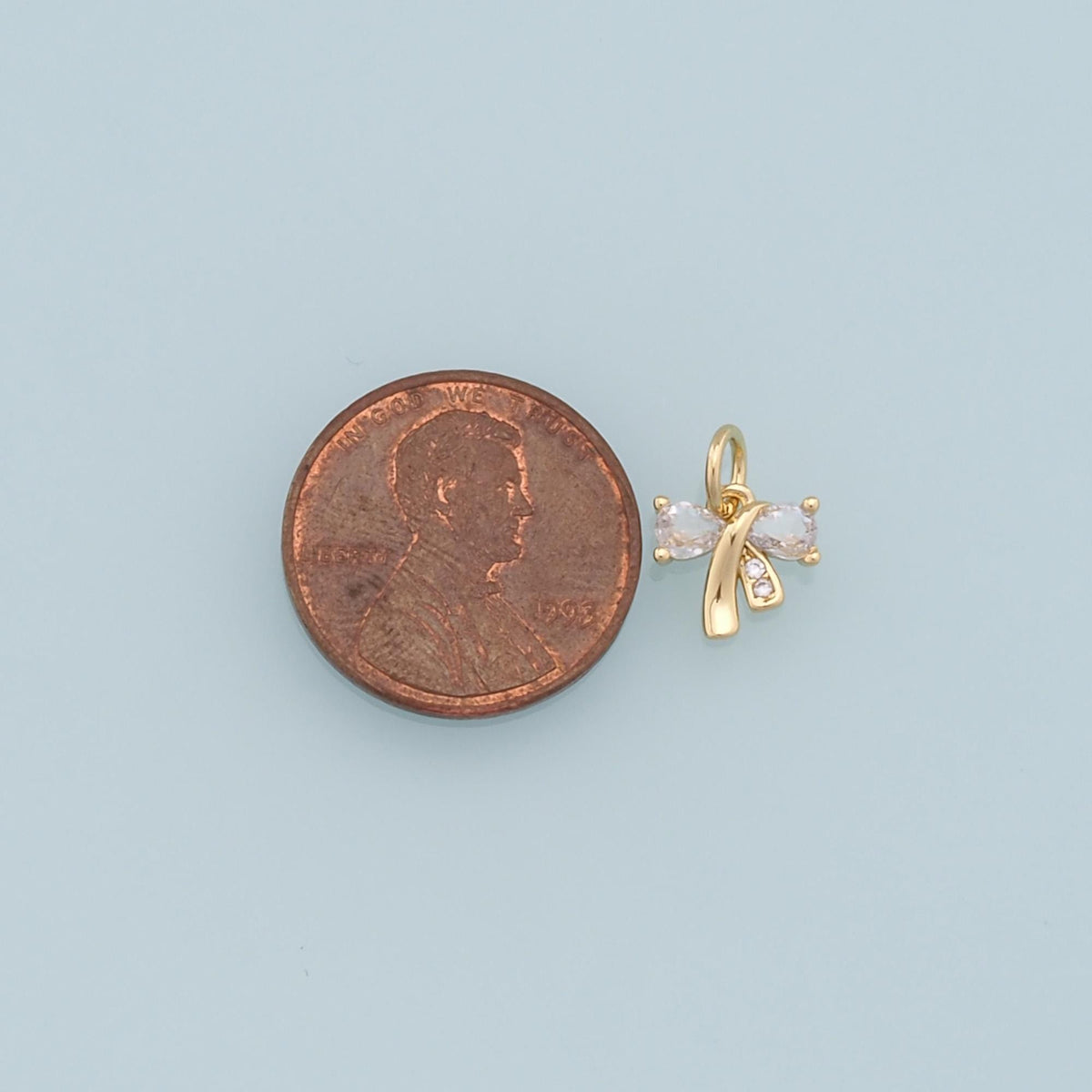 Gold Bow Charms,18K Gold Filled Bow Pendant,Tiny bow tie Charm Bracelet Necklace for DIY Jewelry Making Supply