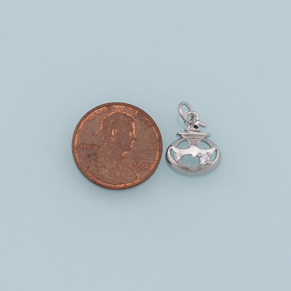Gold Pumpkin Charms,18K Gold Filled Halloween  Cauldron Pendant,Pumpkin Charm Bracelet Necklace for DIY Jewelry Making Supply