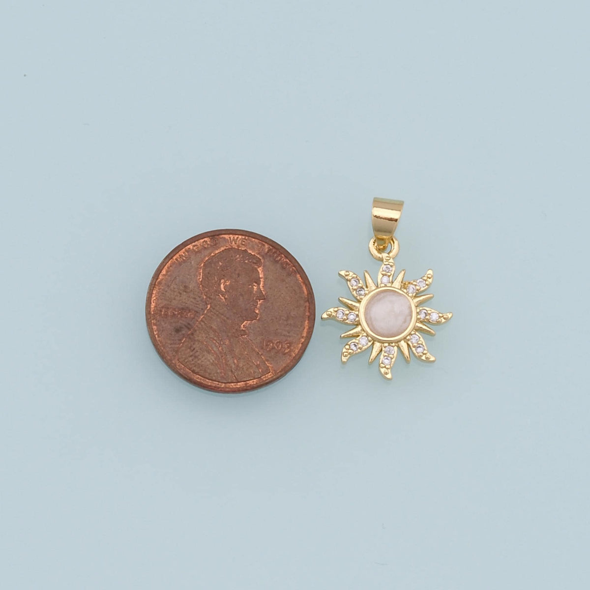 Gold Sun Charms,18K Gold Filled Enamel Sun Pendant,CZ Celestial Charm Bracelet Necklace for DIY Jewelry Making Supply