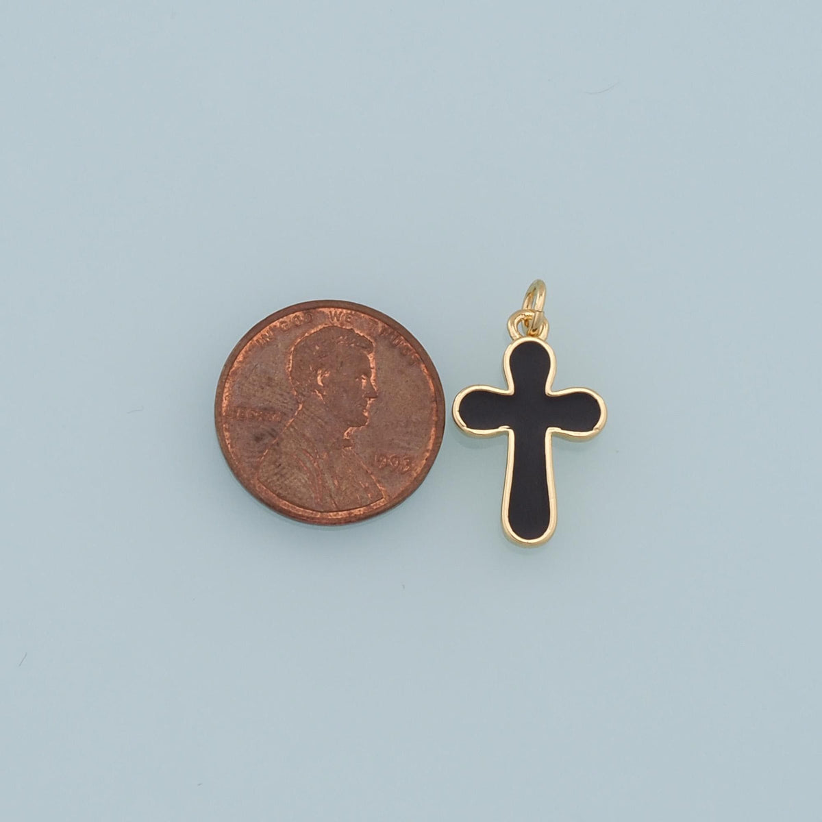 18K Gold Filled Enamel Cross Charm Pendant for Jewelry Making