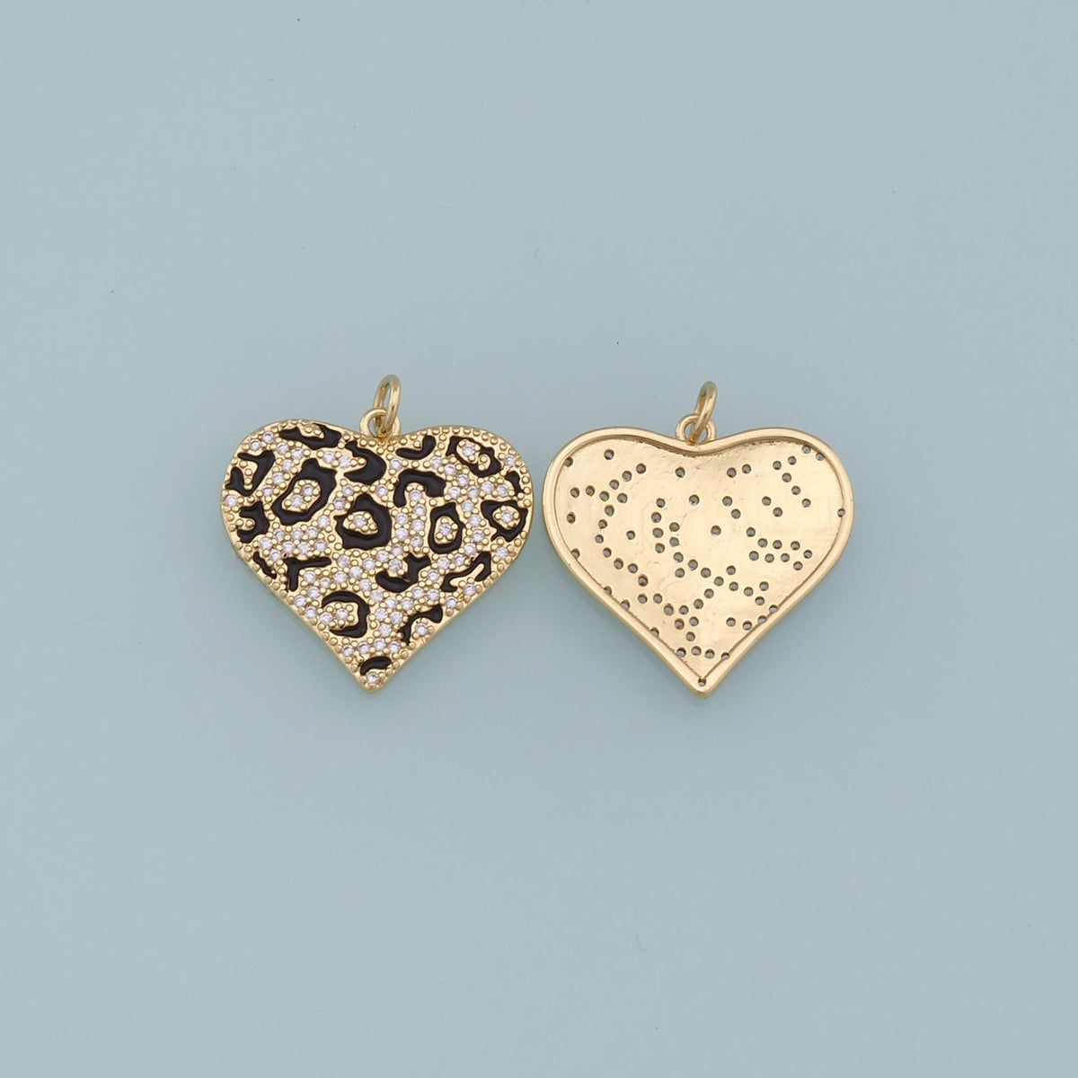 Gold Heart Charms,18K Gold Filled Heart Pendant,CZ Heart Charm Bracelet Necklace for DIY Jewelry Making Supply