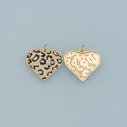 Gold Heart Charms,18K Gold Filled Heart Pendant,CZ Heart Charm Bracelet Necklace for DIY Jewelry Making Supply