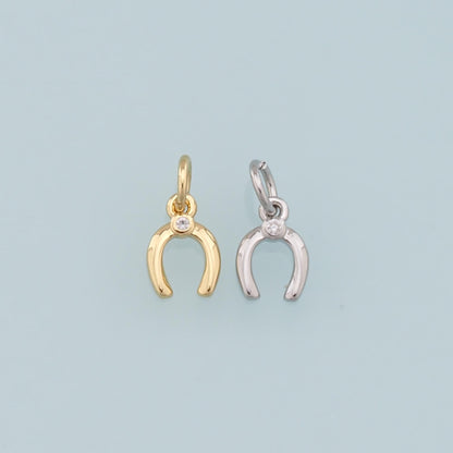Gold Tiny Horseshoe Charms,18K Gold Filled Horseshoe Pendant,Horseshoe Charm Bracelet Necklace for DIY Jewelry Making Supply