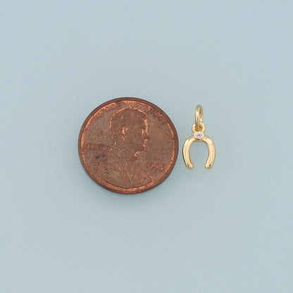 Gold Tiny Horseshoe Charms,18K Gold Filled Horseshoe Pendant,Horseshoe Charm Bracelet Necklace for DIY Jewelry Making Supply