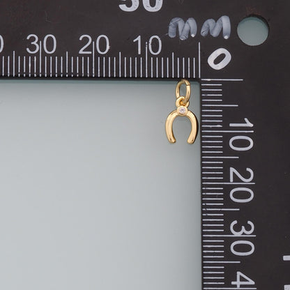 Gold Tiny Horseshoe Charms,18K Gold Filled Horseshoe Pendant,Horseshoe Charm Bracelet Necklace for DIY Jewelry Making Supply
