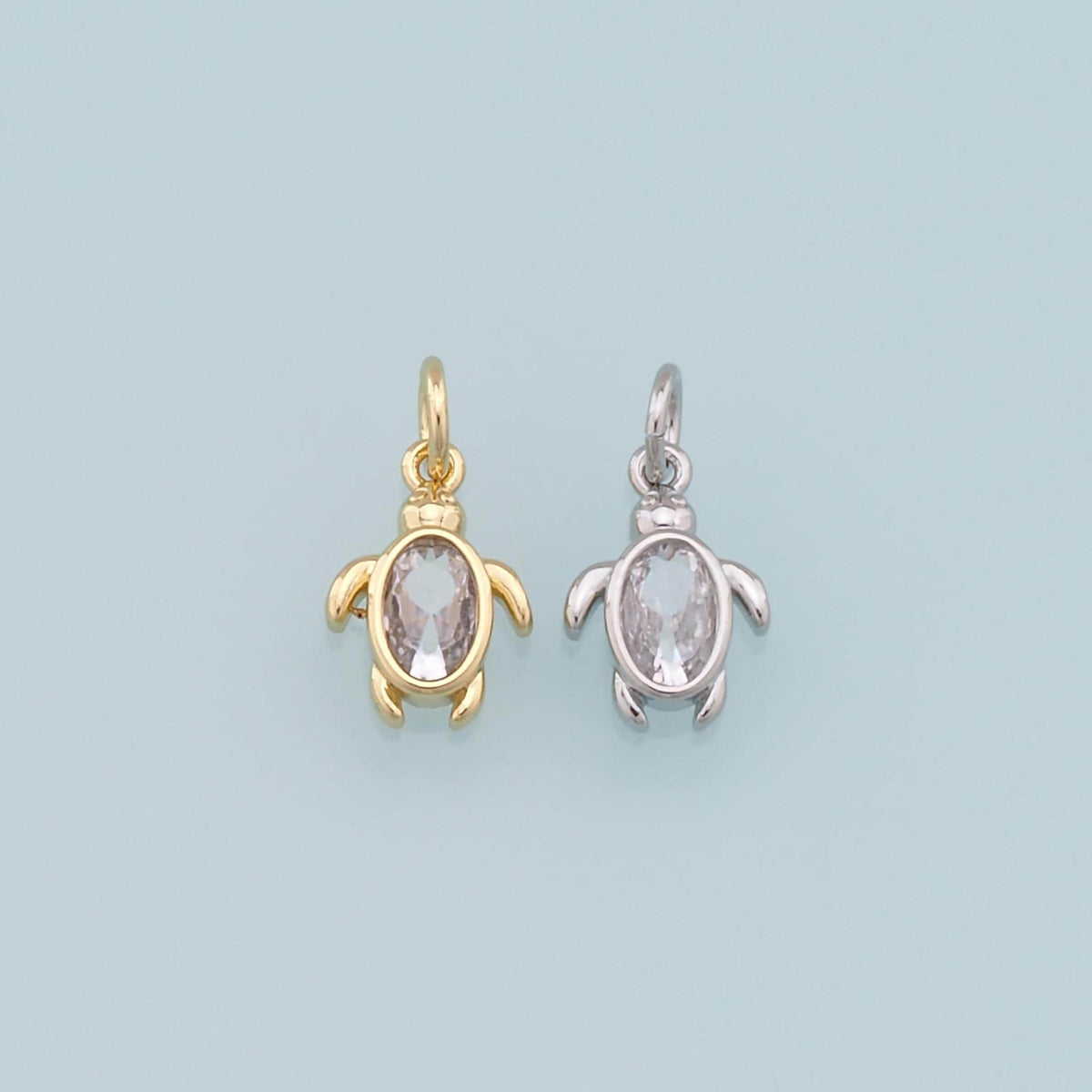 Gold Turtle Charms,18K Gold Filled Turtle Pendant,Turtle Charm Bracelet Necklace for DIY Jewelry Making Supply