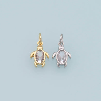 Gold Turtle Charms,18K Gold Filled Turtle Pendant,Turtle Charm Bracelet Necklace for DIY Jewelry Making Supply