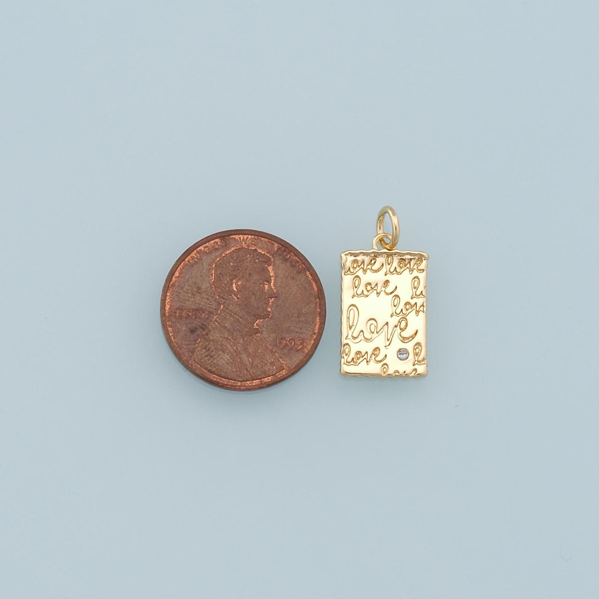 Gold Love Charms,18K Gold Filled Love Pendant,Silver Love Charm Bracelet Necklace for DIY Jewelry Making Supply