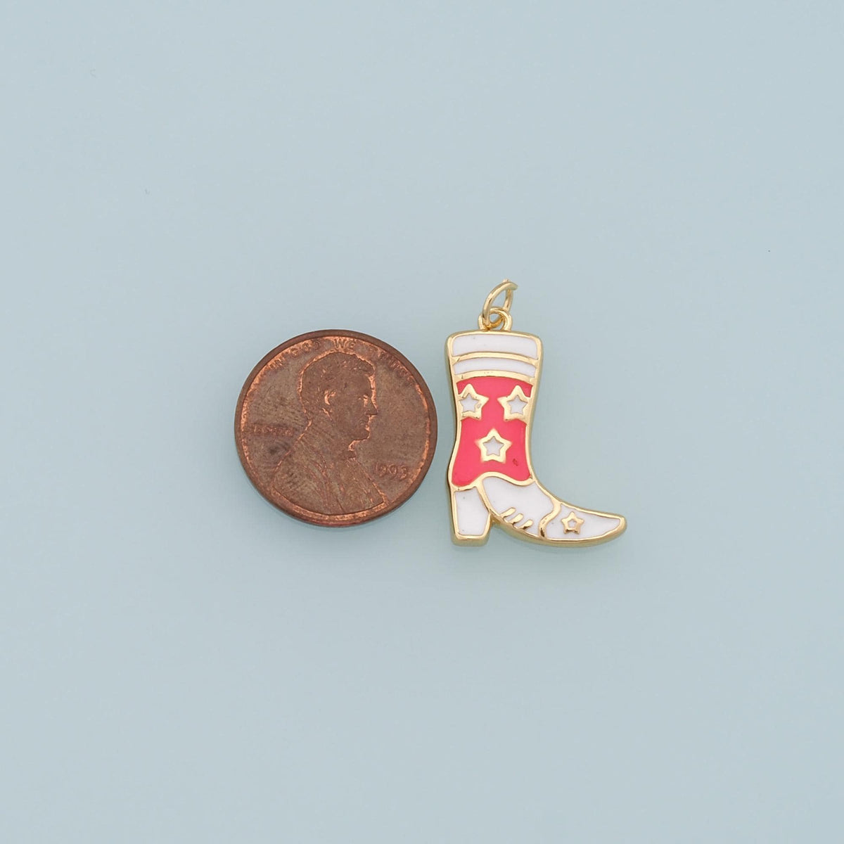 Gold Boots Charms,18K Gold Filled Boots Pendant,Enamel Cowboy Boots Charm Bracelet Necklace for DIY Jewelry Making Supply
