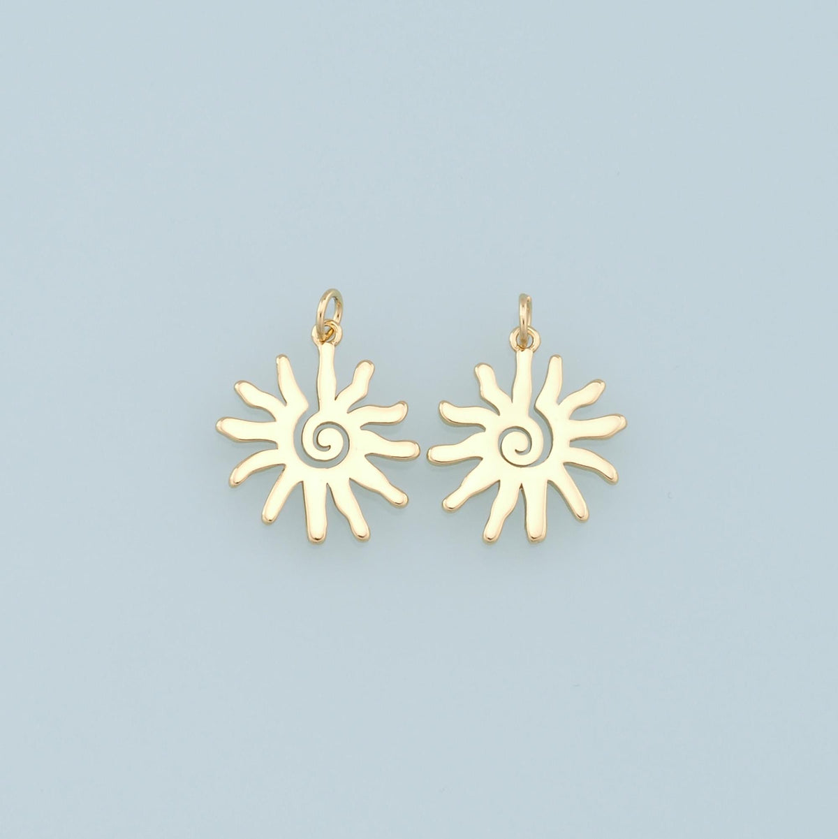 18K Gold Filled Sun Charm Pendant for Jewelry Making