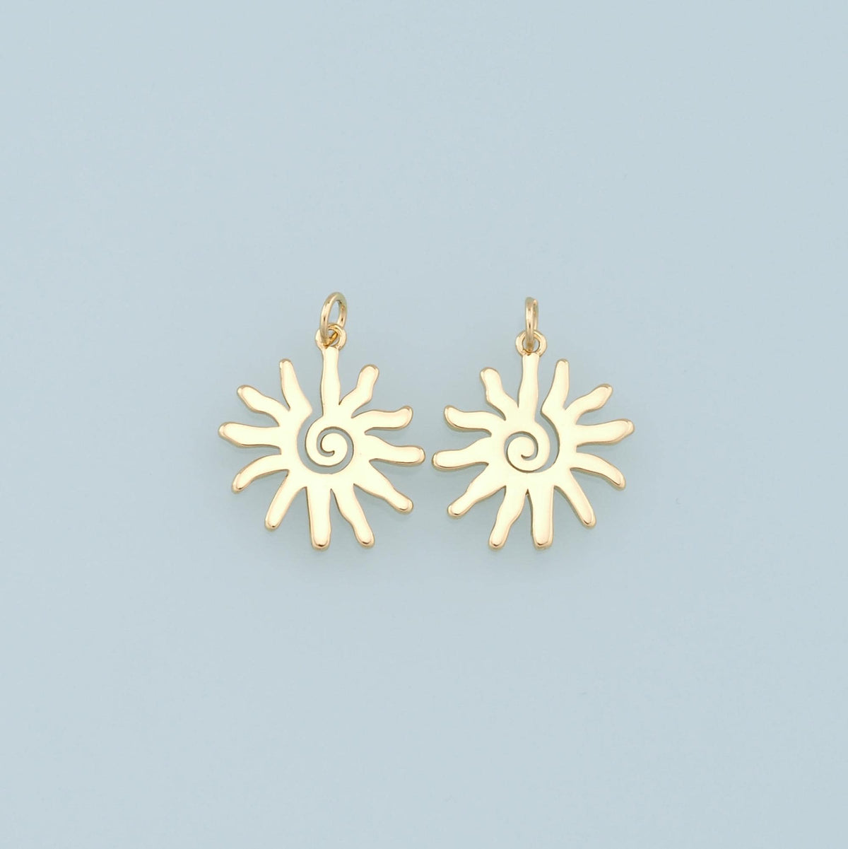 Gold Sun Charms,18K Gold Filled Sun Pendant,Celestial Charm Bracelet Necklace for DIY Jewelry Making Supply