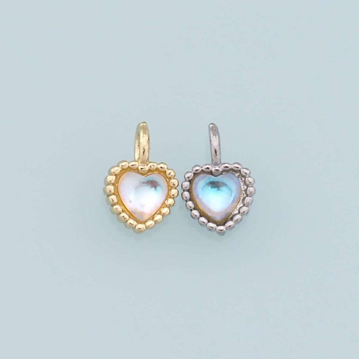 Gold Heart Charms,18K Gold Filled Heart Pendant,Tiny Heart Charm Bracelet Necklace for DIY Jewelry Making Supply