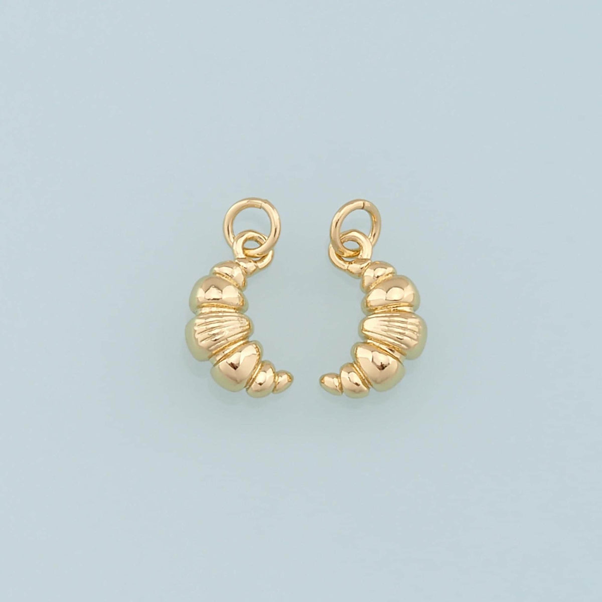 Gold Croissant Charms,18K Gold Filled Croissant Pendant,Croissant Charm Bracelet Necklace for DIY Jewelry Making Supply