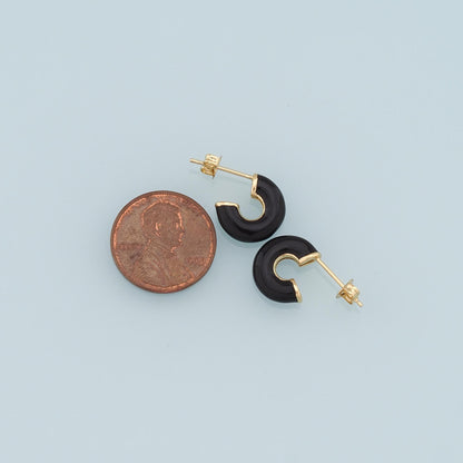 18K Gold Filled Enamel Round Hoop Earrings for Jewelry Making