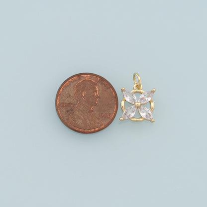 Gold Flower Charms,18K Gold Filled Flower Pendant,Silver Flower Charm Bracelet Necklace for DIY Jewelry Making Supply
