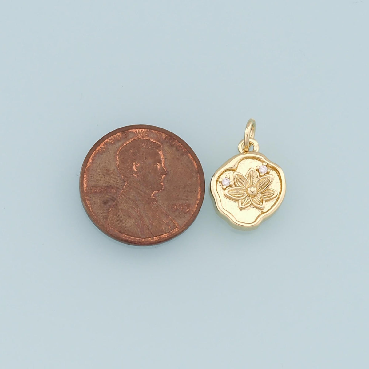 Gold Flower Charms,18K Gold Filled Flower Pendant,Silver Flower Charm Bracelet Necklace for DIY Jewelry Making Supply