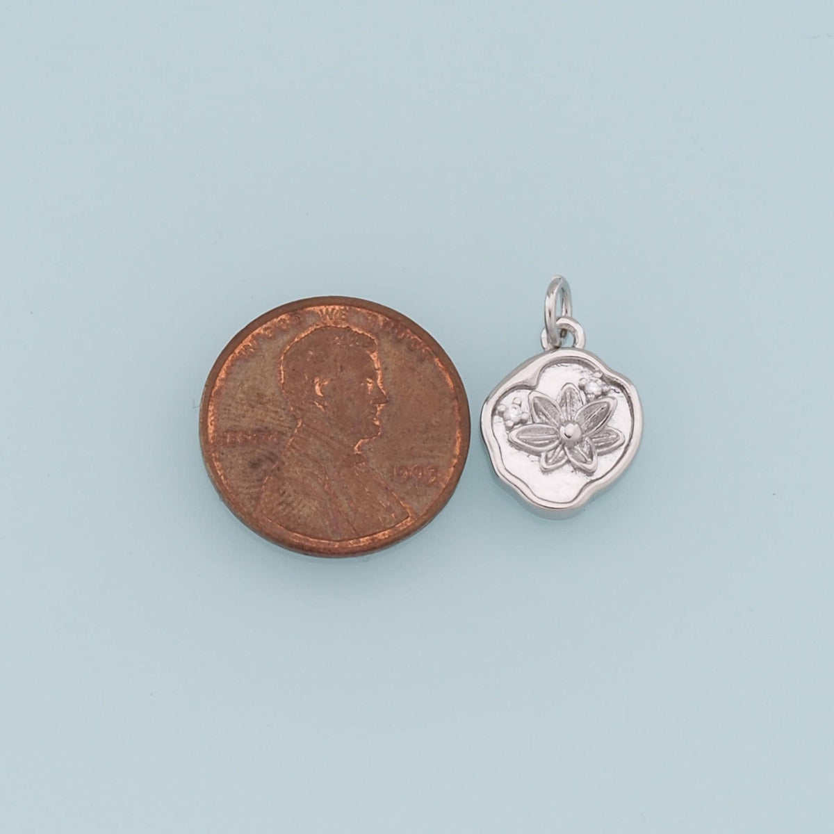 Gold Flower Charms,18K Gold Filled Flower Pendant,Silver Flower Charm Bracelet Necklace for DIY Jewelry Making Supply