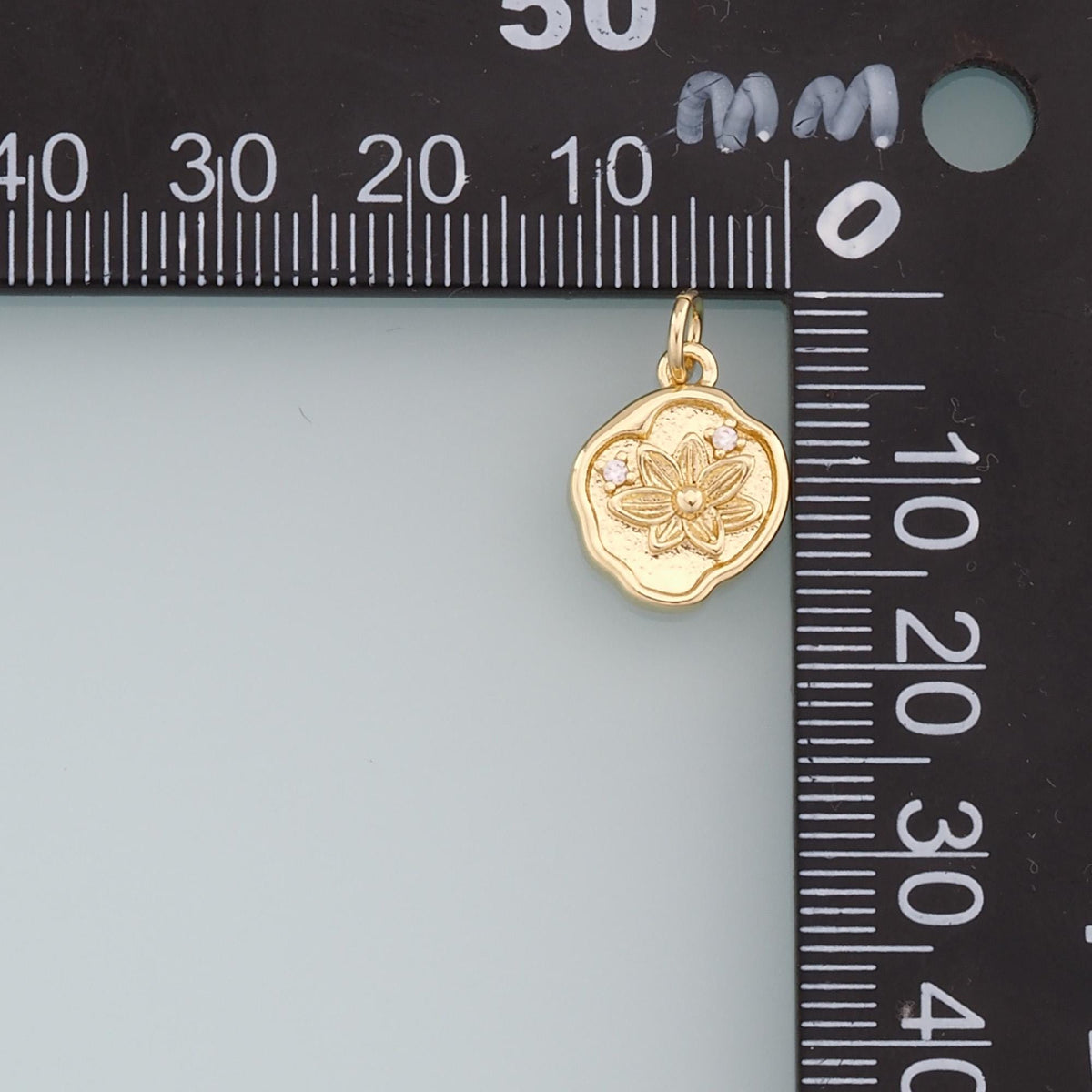 Gold Flower Charms,18K Gold Filled Flower Pendant,Silver Flower Charm Bracelet Necklace for DIY Jewelry Making Supply