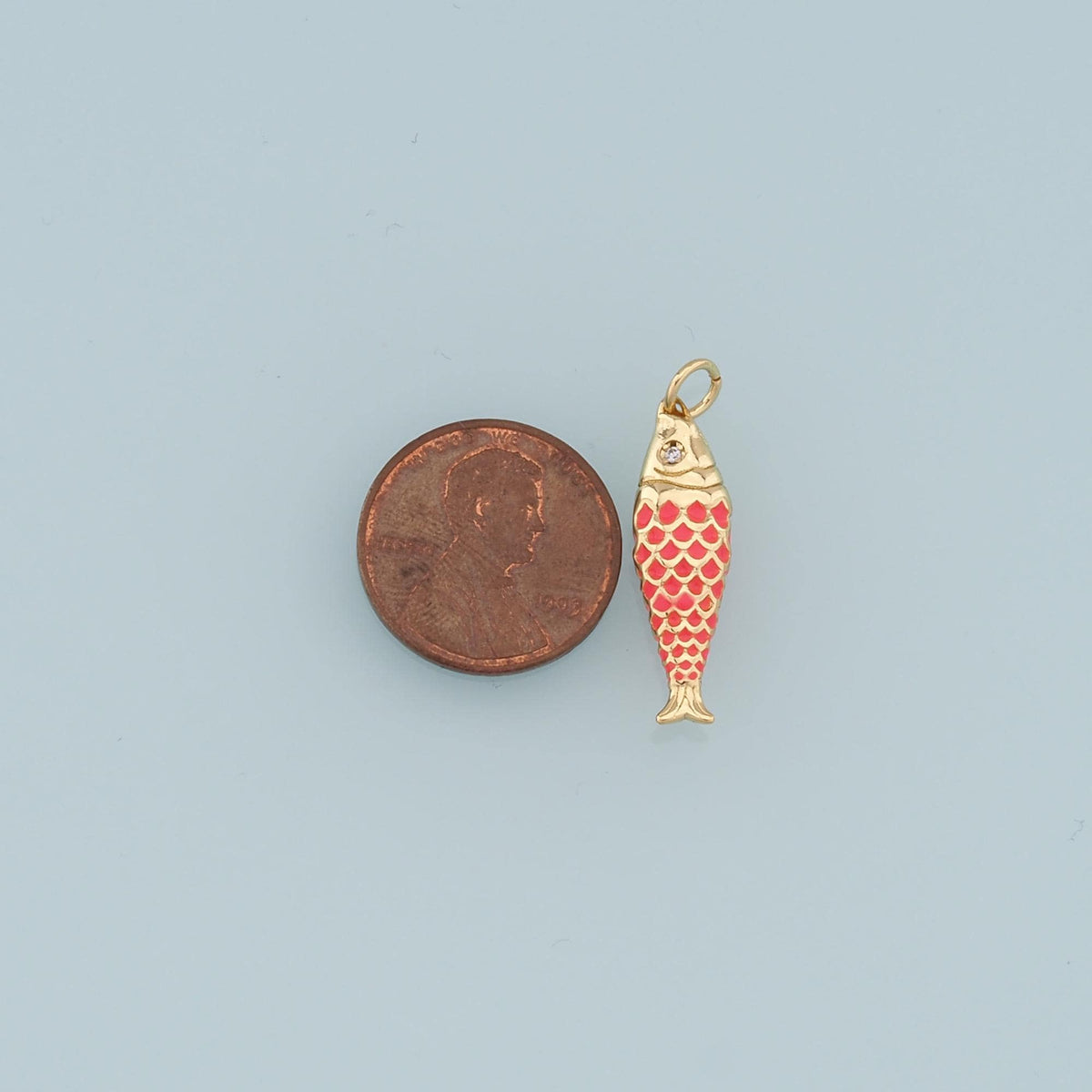 18K Gold Filled Enamel Fish Charm Pendant for Jewelry Making