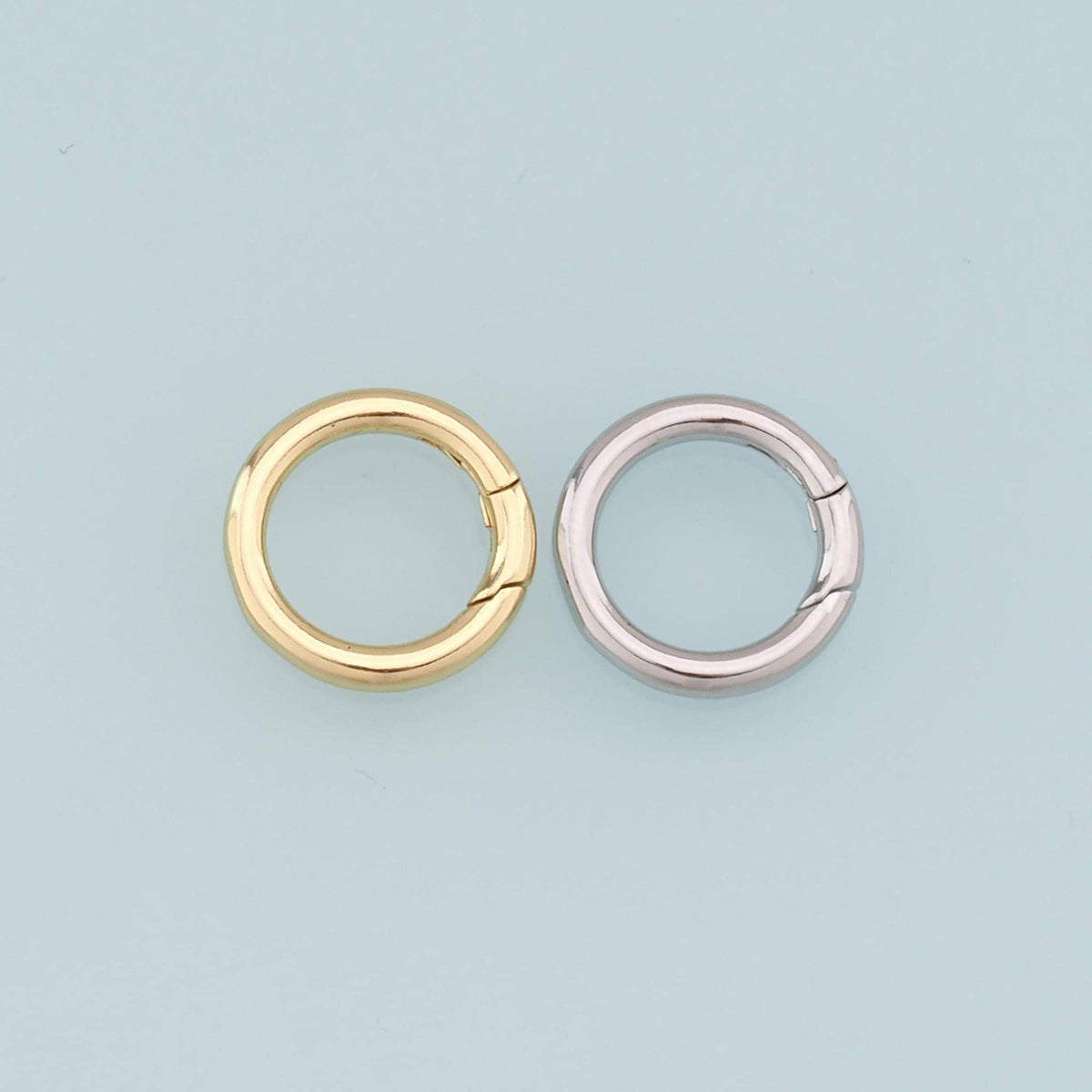 18K Gold Filled Round Carabiner Clasp,Carabiner Lock Connector,Spring Push Gate for DIY Jewelry Finding Necklace Bracelet 18m