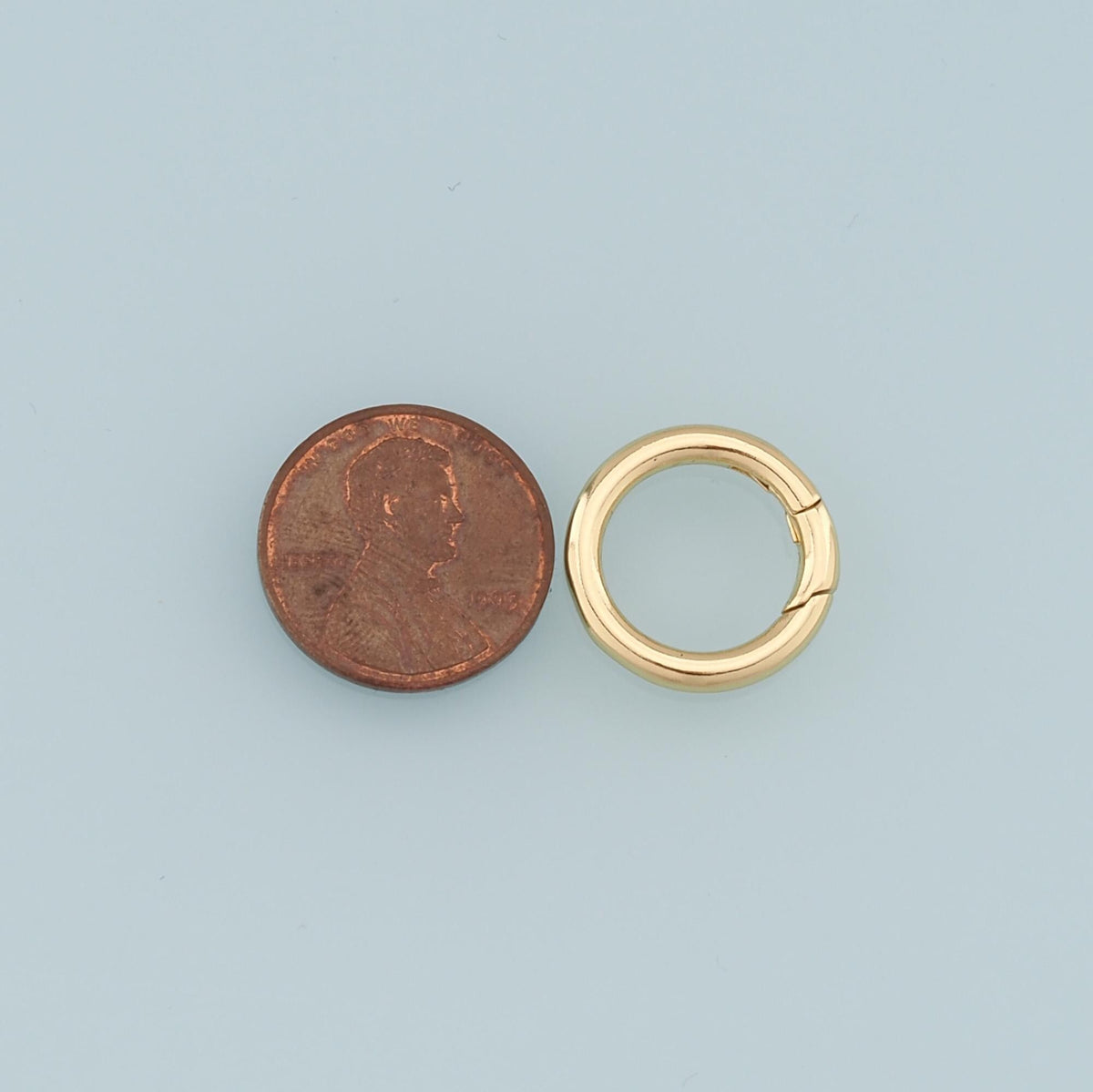 18K Gold Filled Round Carabiner Clasp,Carabiner Lock Connector,Spring Push Gate for DIY Jewelry Finding Necklace Bracelet 18m