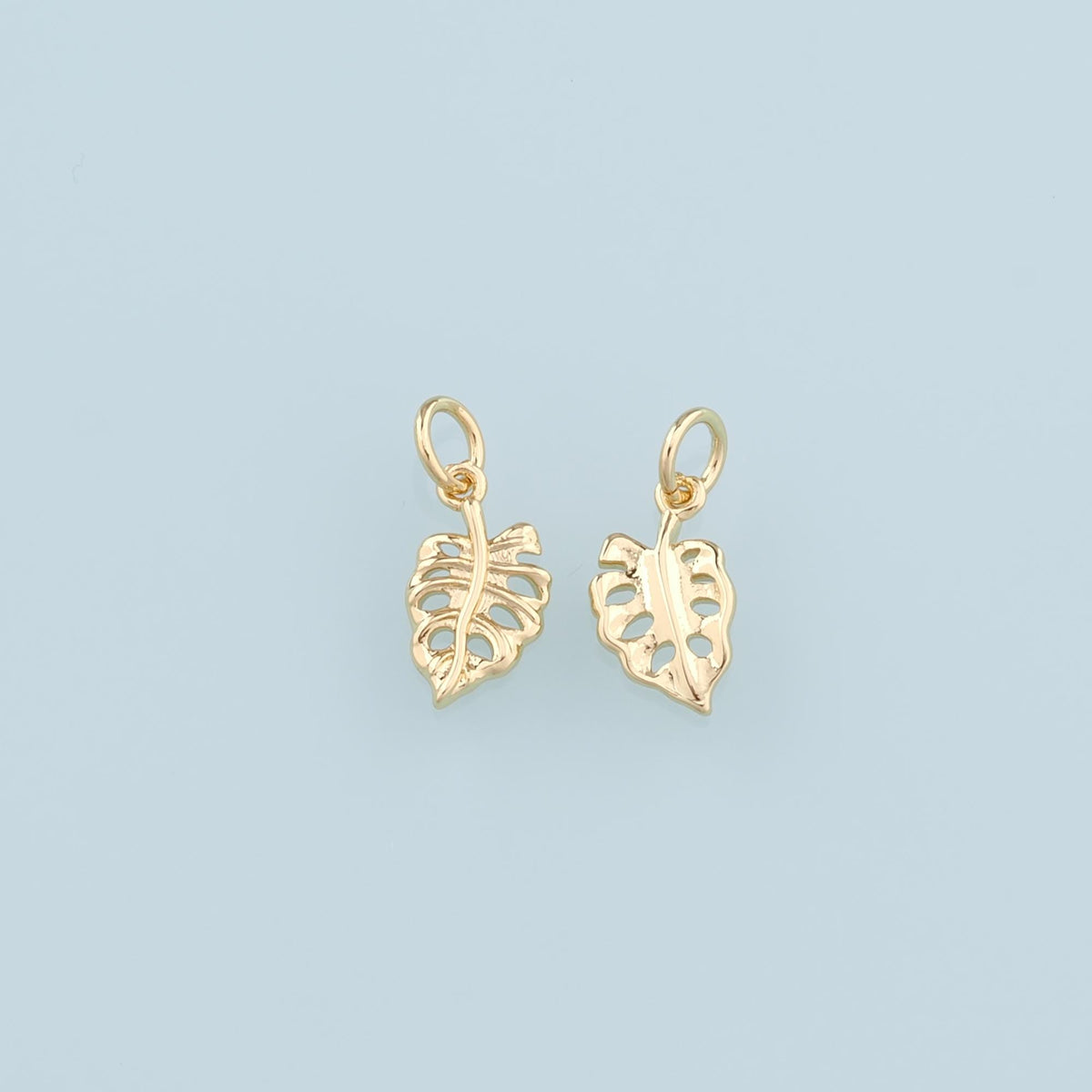 Gold Leaf Charms,18K Gold Filled Leaf Pendant,Silver Leaf Charm Bracelet Necklace for DIY Jewelry Making Supply