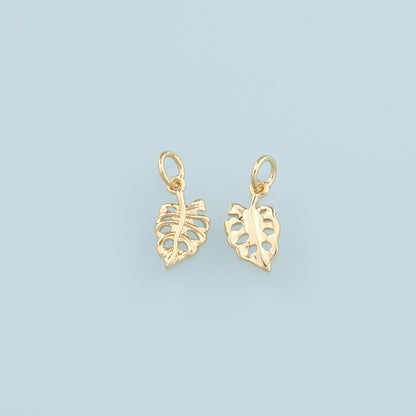 Gold Leaf Charms,18K Gold Filled Leaf Pendant,Silver Leaf Charm Bracelet Necklace for DIY Jewelry Making Supply