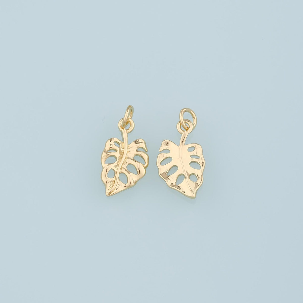 Gold Leaf Charms,18K Gold Filled Leaf Pendant,Silver Leaf Charm Bracelet Necklace for DIY Jewelry Making Supply