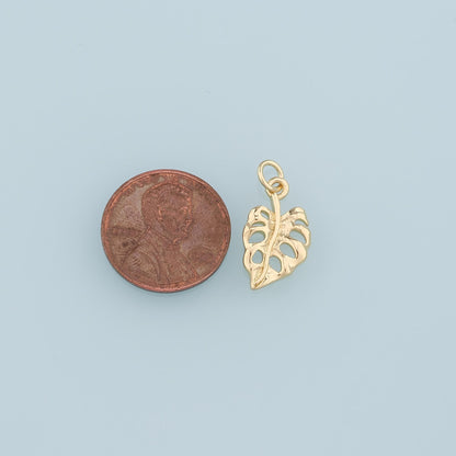 Gold Leaf Charms,18K Gold Filled Leaf Pendant,Silver Leaf Charm Bracelet Necklace for DIY Jewelry Making Supply