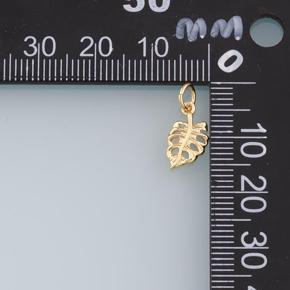 Gold Leaf Charms,18K Gold Filled Leaf Pendant,Silver Leaf Charm Bracelet Necklace for DIY Jewelry Making Supply
