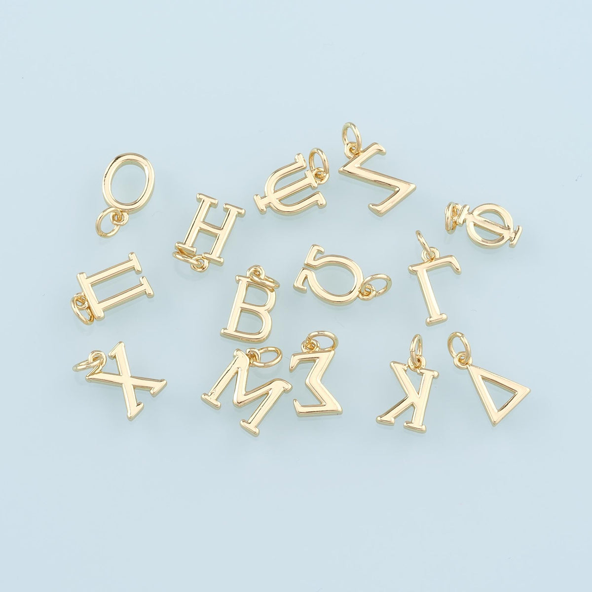 18K Gold Filled Pearl Letter Charm Pendant for Jewelry Making