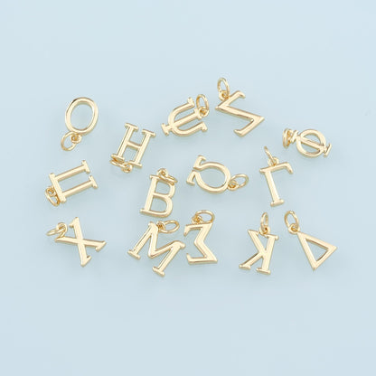 18K Gold Filled Pearl Letter Charm Pendant for Jewelry Making