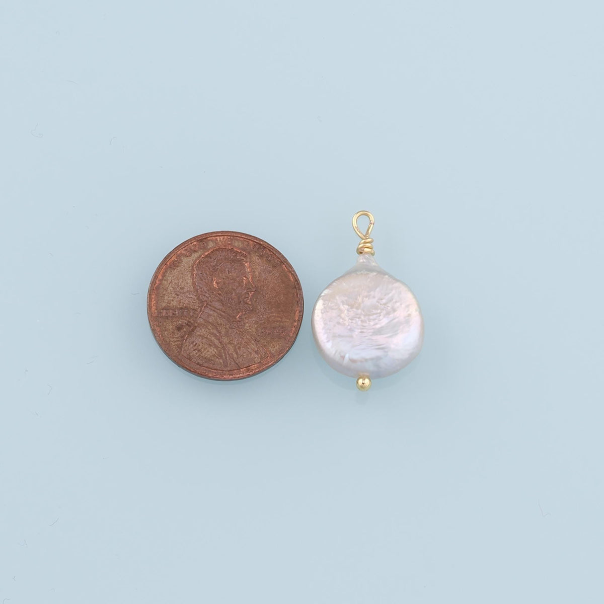 18K Gold Filled Pearl Pendant,Dainty Pearl Charm Bracelet Necklace for DIY Jewelry Making Supply