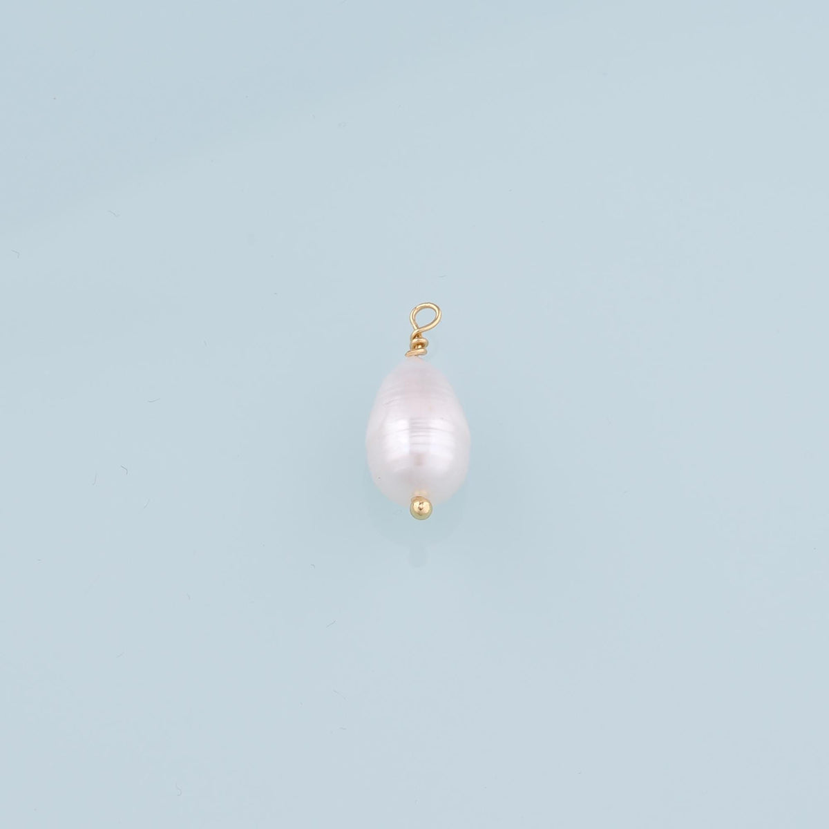 18K Gold Filled Pearl Pendant,Dainty Pearl Charm Bracelet Necklace for DIY Jewelry Making Supply