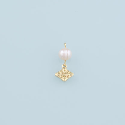 18K Gold Filled Pearl Evil Eye Charm Pendant for Jewelry Making
