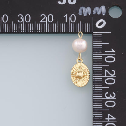 18K Gold Filled Pearl Universe Pendant,Dainty Universe Charm Bracelet Necklace for DIY Jewelry Making Supply