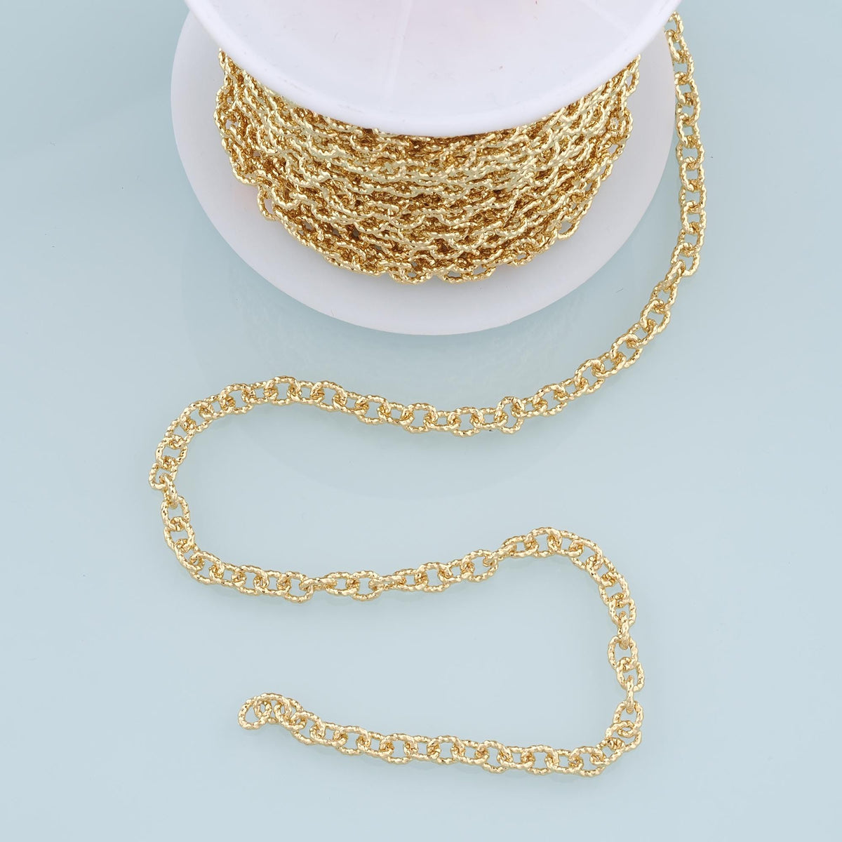 Gold Oval Chain,18K Gold Filled Oval paper clip Chain for Necklace Bracelet DIY Jewelry Making Supply