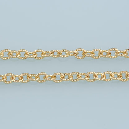 Gold Oval Chain,18K Gold Filled Oval paper clip Chain for Necklace Bracelet DIY Jewelry Making Supply