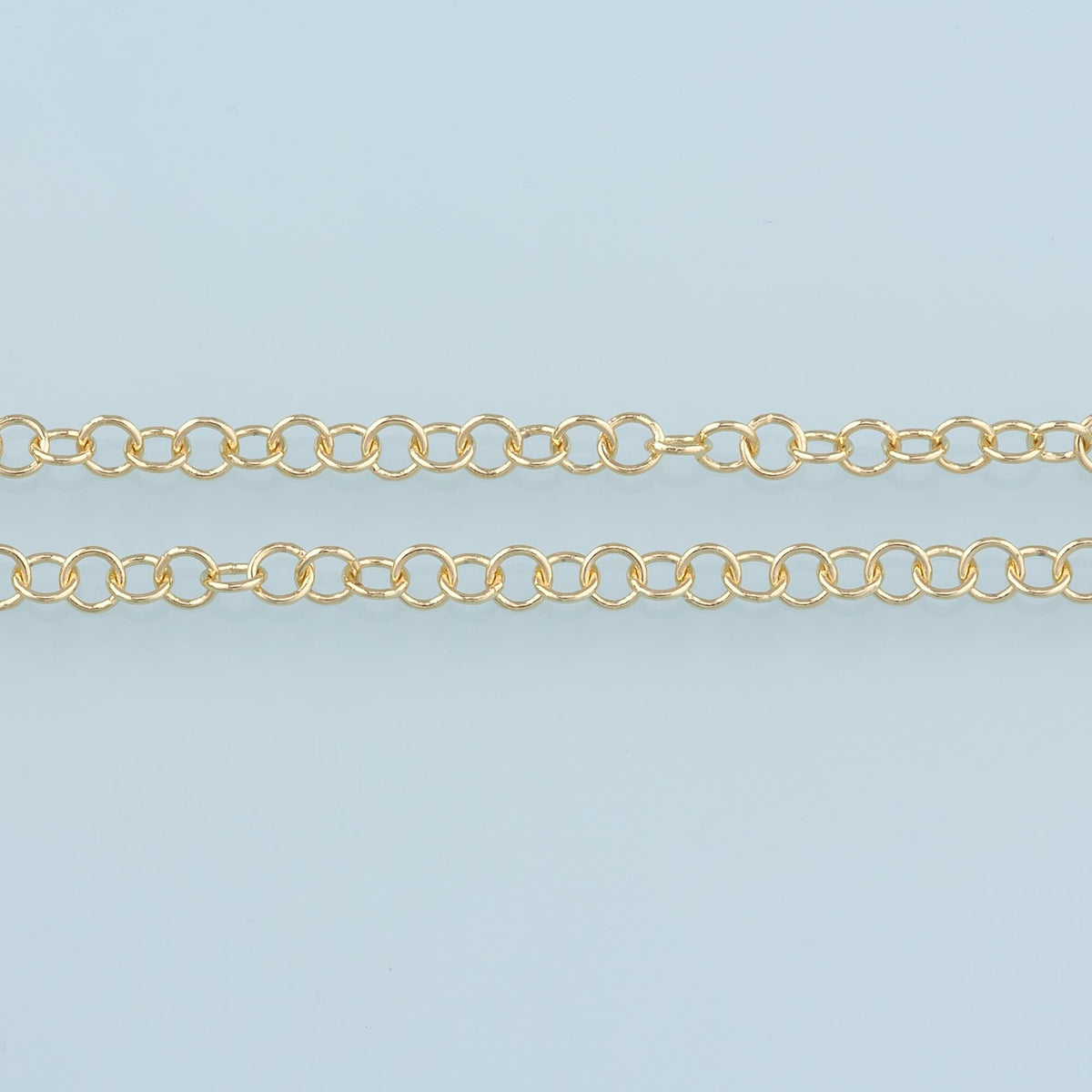18K Gold Filled Round Paperclip Chain 3.28 ft, 16.40 ft for Jewelry Making