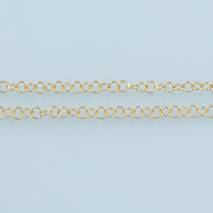 18K Gold Filled Round Paperclip Chain 3.28 ft, 16.40 ft for Jewelry Making