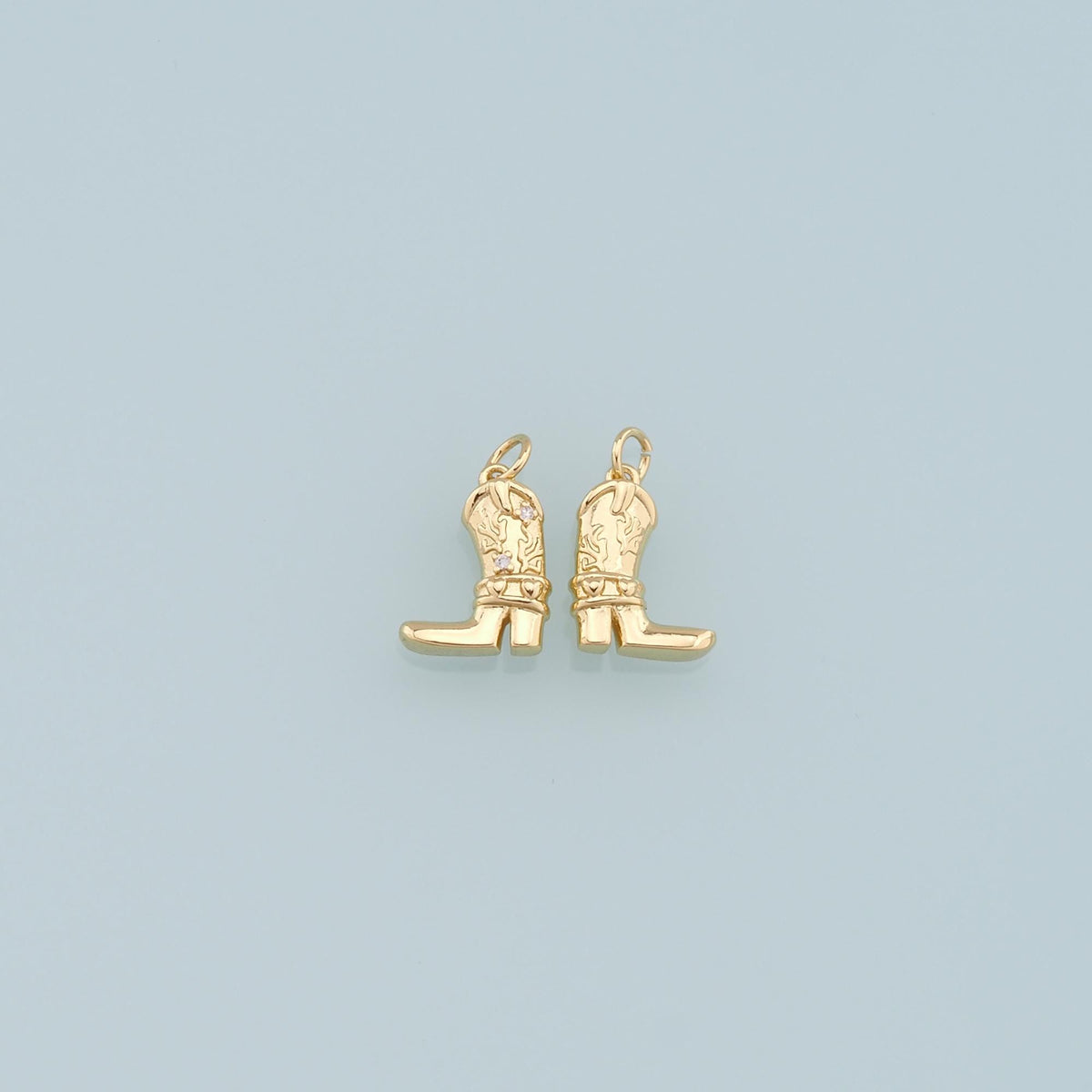 Gold Boots Charms,18K Gold Filled Boots Pendant,Cowboy Boots Charm Bracelet Necklace for DIY Jewelry Making Supply
