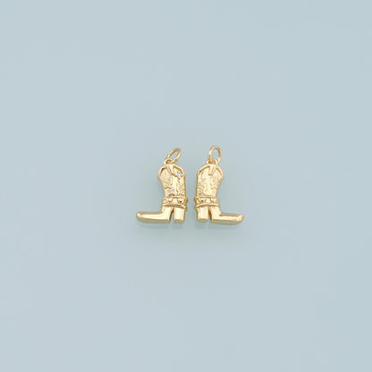 Gold Boots Charms,18K Gold Filled Boots Pendant,Cowboy Boots Charm Bracelet Necklace for DIY Jewelry Making Supply
