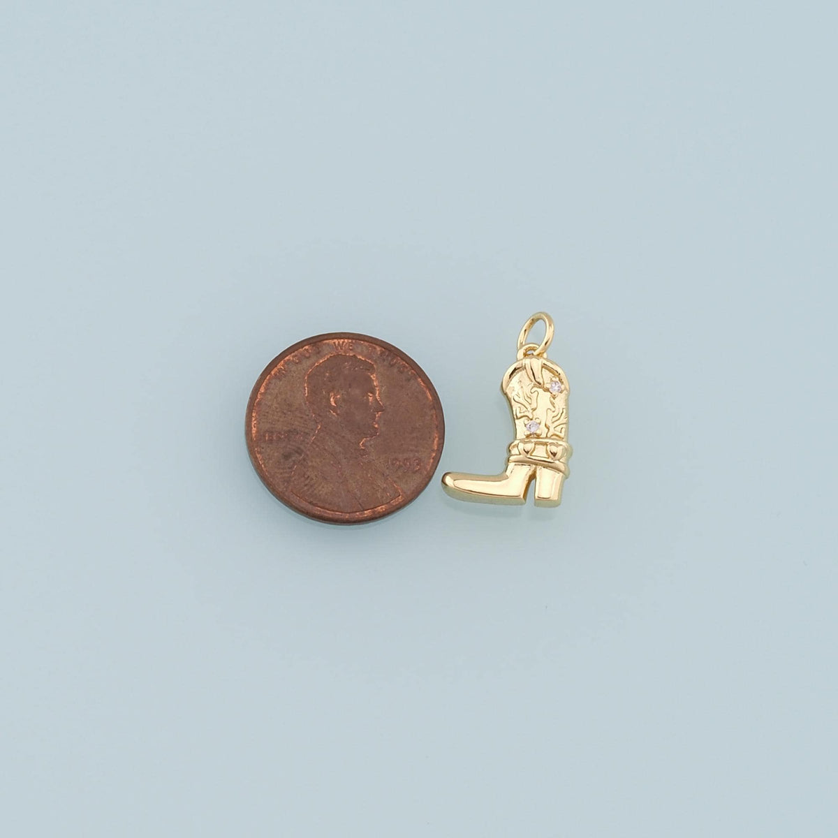 Gold Boots Charms,18K Gold Filled Boots Pendant,Cowboy Boots Charm Bracelet Necklace for DIY Jewelry Making Supply