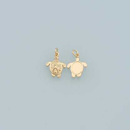 Gold Turtle Charms,18K Gold Filled Turtle Pendant,Turtle Charm Bracelet Necklace for DIY Jewelry Making Supply