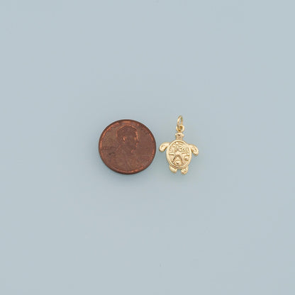 Gold Turtle Charms,18K Gold Filled Turtle Pendant,Turtle Charm Bracelet Necklace for DIY Jewelry Making Supply