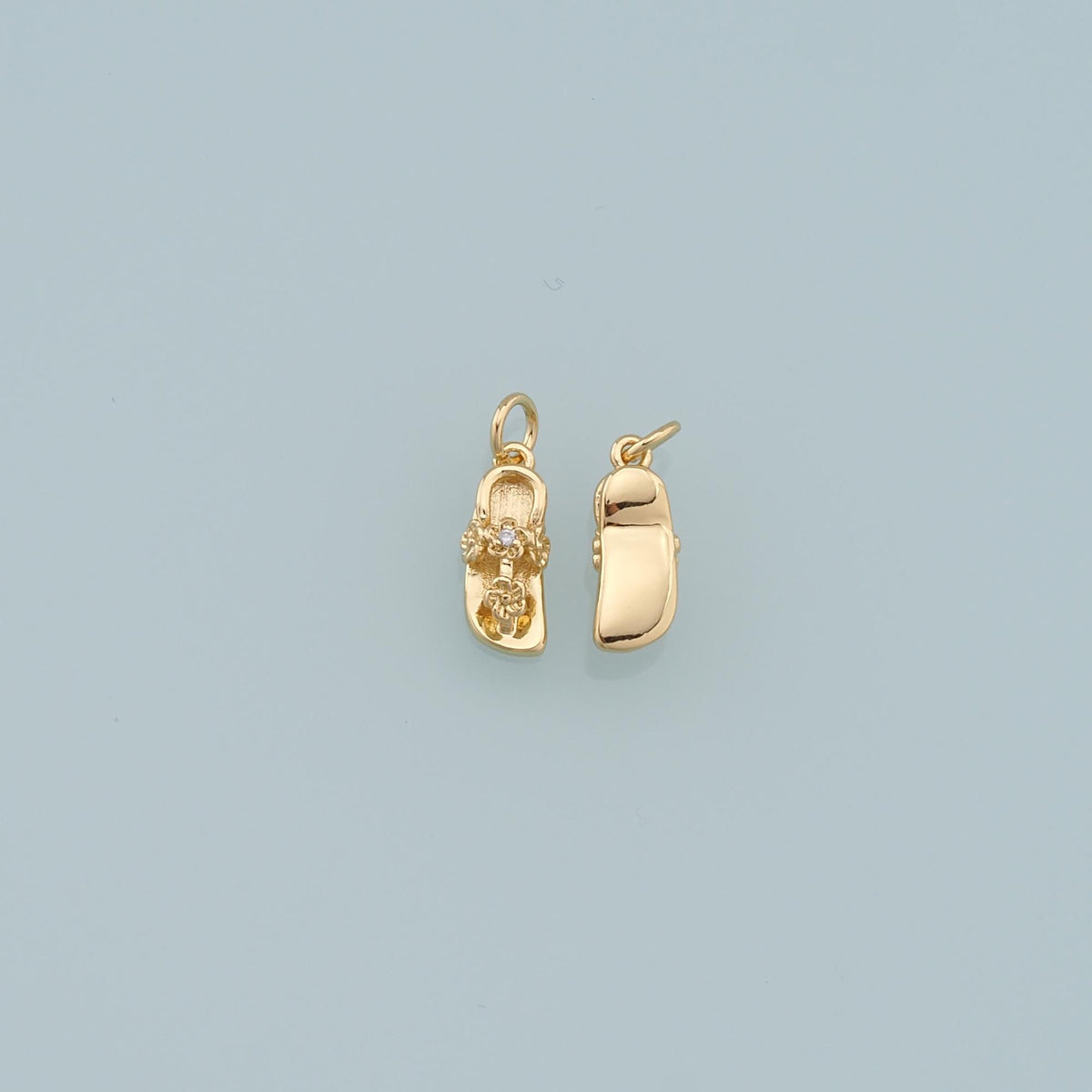 Gold Ballerina Shoes Dangle Charms,18K Gold Filled Flat Shoes Pendant,Shoes Charm Bracelet Necklace for DIY Jewelry Making Su